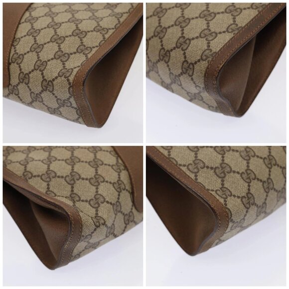 GUCCI GG Supreme Web Sherry Line Clutch Bag PVC Beige Red - Picture 16 of 16